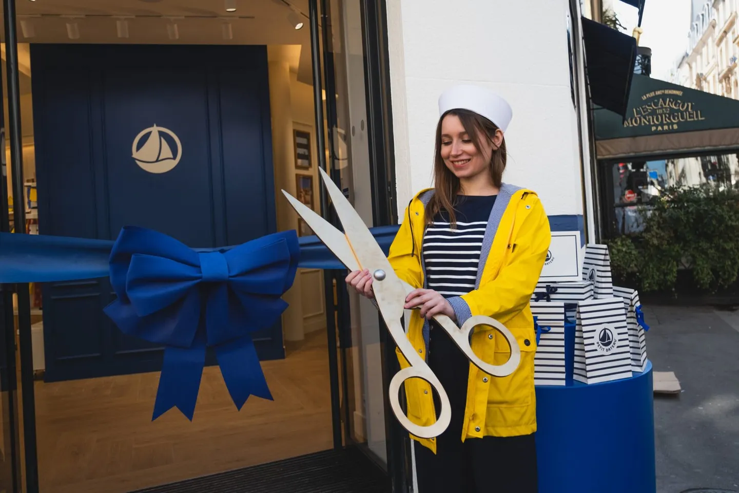 agence evenementiel paris pour un événement de Petit Bateau à Montorgueil